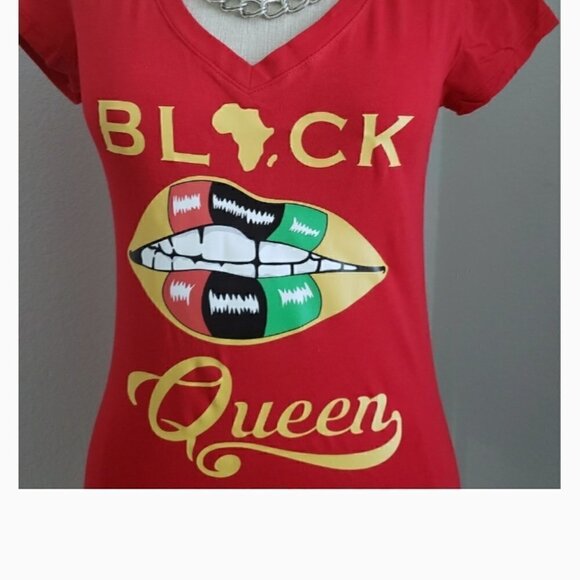 handmade Tops - Queen Black women shirt red shirt